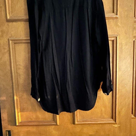 Elegant Black Button Down Women's Shirt - Picture 2 of 4